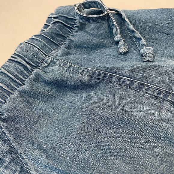 For The Republic Lg Shorts Tencil "Jean" Boho Drawstring Soft Flowy Cut Off Raw - Picture 14 of 14